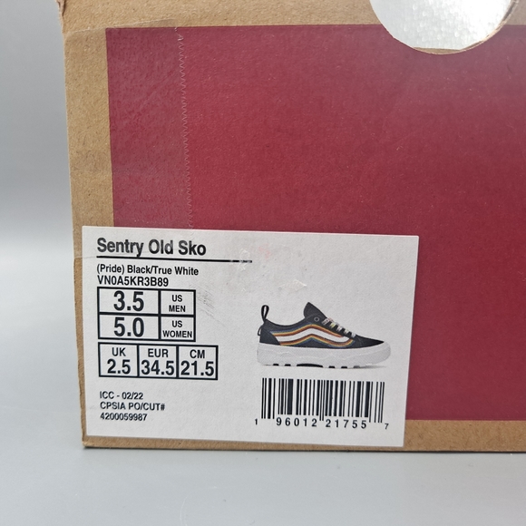 New Vans Sentry Old Skool WC Pride Rainbow Black and True White Women's Size 5 - Picture 9 of 9